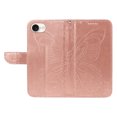 thumbnail image 6 of Dteck Pattern Case for iPhone SE4,Magnetic Leather Butterfly Floral Embossed Flip Case Card Slots Wallet Stand Cover with Wrist Strap for iPhone SE4,Rosegold, 6 of 7