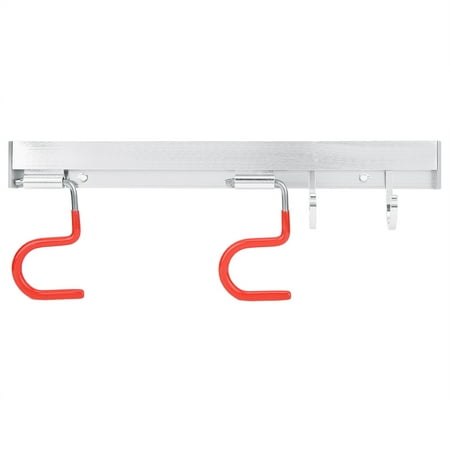 

Aluminum Wall 4 Hooks Rack Multipurpose Hat Clothes Coat Towel Mop Holder