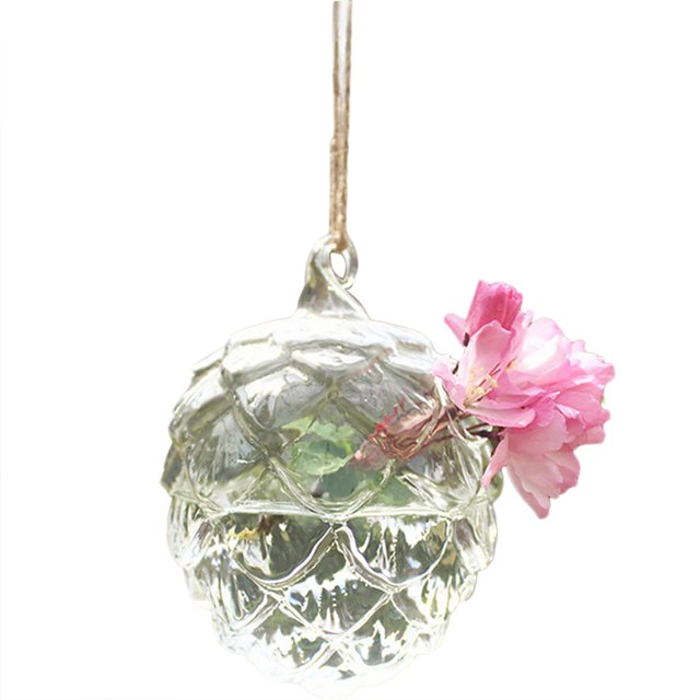 Hanging Glass Vase Mini Grape Shape Decorative Hanging Terrarium Plant Vase
