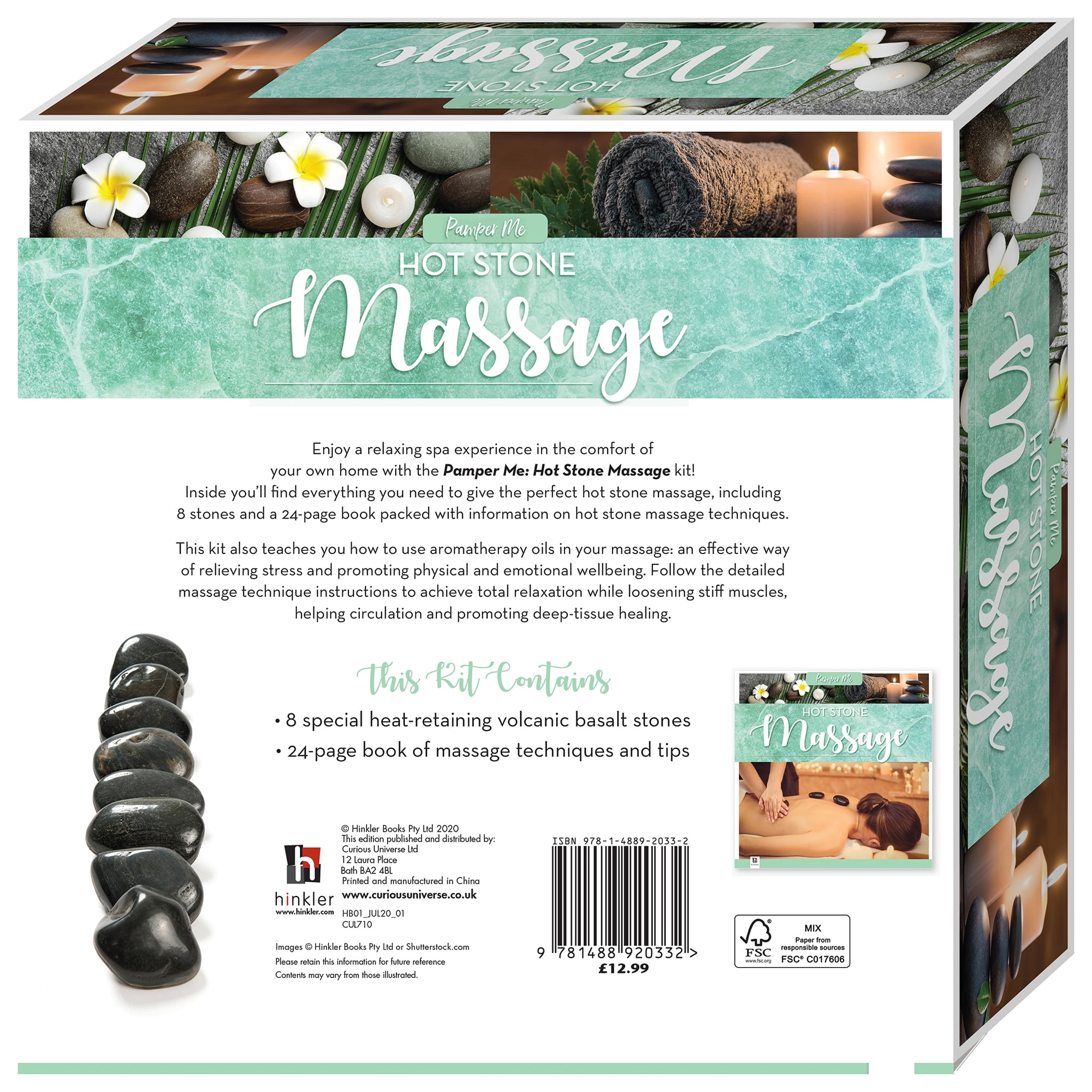 Pamper Me - Hot Stone Massage Box Set: Lifestyle and Health for Adults - Mental Health and Self Care Essentials