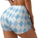 thumbnail image 1 of Fotbe Blue and White Squares Shorts Sin Costuras – Shorts Deportivos de Cintura Alta para Mujer, Elásticos para Gimnasio, Yoga, Running o Ciclismo-Large, 1 of 8