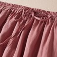 thumbnail image 5 of LLYwey Baseball Pants Adult Women's Solid Color Casual Elastic Waist Capris Pants Cotton and Linen Plus Size Pants Drawstring Pants Female Long Pant Style H2737 Pinks L, 5 of 8