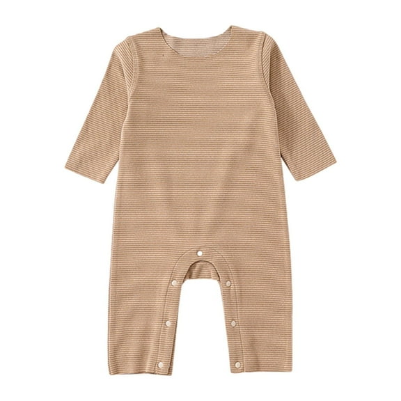 Lovskoo Infant Baby Boy Girl Clothes Fall and Winter Velvet Jumpsuit Thick Warm Romper Outdoor Clothing for 0 To 1 Years Old Long Sleeve Onesie Coffee