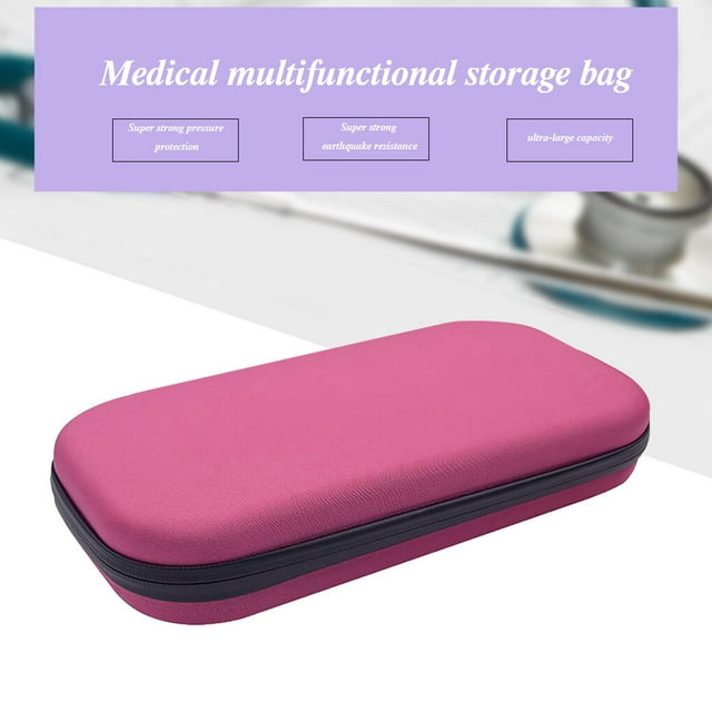 Sac de Rangement Portable Antichoc pour Stéthoscope, Sac en Maille Intégré, Organisateur, Étui de Rangement à Fermeture Éclair, Rose