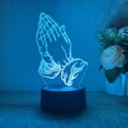 thumbnail image 4 of 1PC Creative Double-Handed Prayer 3D LED Night Light, Black Touch Control, Color Changing, USB Powered, Desktop Ornament & Eye-Friendly Bedside Lamp, Perfect Birthday Gift for Friends, 4 of 8