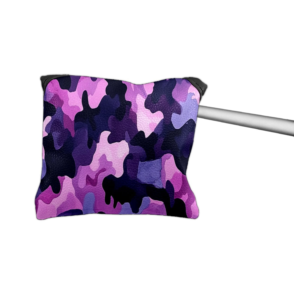 Golf Mallet Putter Cover Premium Leather Waterproof Golf Putter Head Cover with Magnetic Closure Purple Camouflage Pattern
