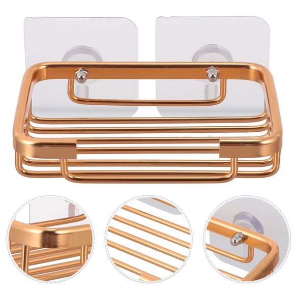 WHAMVOX Golden SelfDraining Soap Dish Holder for Bathroom Storage Made of Aluminium Keeps Soap Dry and Clean