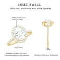 thumbnail image 5 of Rosec Jewels Oval Moissanite Engagement Ring with Halo - D-VS1 Quality Authentically Certified Classic Ring for Women, 10K Yellow Gold, US 12.00, 5 of 8