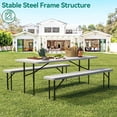 thumbnail image 4 of Dextrus 6" Heavy Duty Alloy Steel Picnic Table, White, 4 of 7