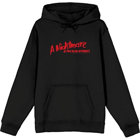 A Nightmare On Elm Street Logo Adult Black Long Sleeve Hoodie-Medium