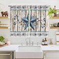 thumbnail image 2 of Texas Star Navy Blue Kitchen Curtains Window Panels, Farmhouse Vintage Art Wooden Insulated Window Treatment Curtain, Grommet Curtains for Bedroom/Living Room/Bathroom, 2 Piece 52"Wx63"L, 2 of 8
