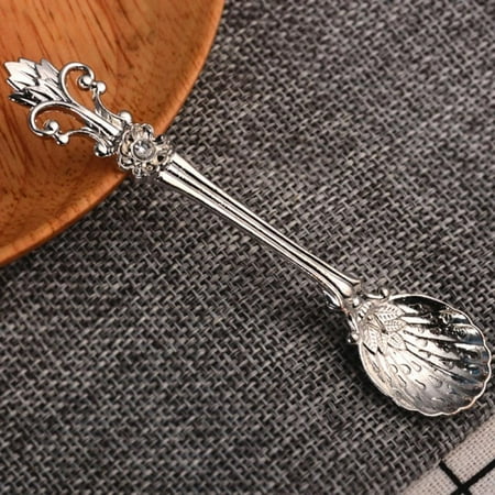 

Vintage Carved Royal Handle Coffee Spoon Cutlery for Dessert Cake Stirring