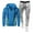 Blue, variant on Men'S Tracksuit With Zipper 2 Piece Hooded Athletic Sweatsuits Long Sleeved Hooded Set Solid Color Plus Size Casual Running Jogging Sport Suit Sets Fall Winter Outfit