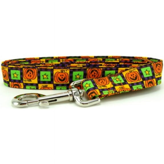 Pumpkin Squares Dog Leash - Size - Mini