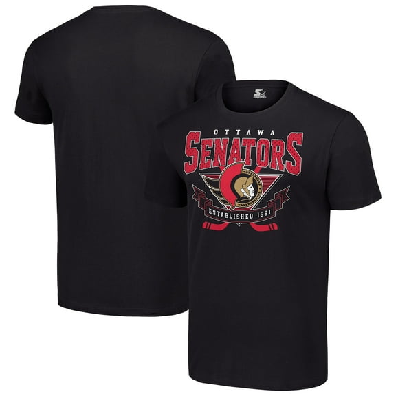 Men's Starter Black Ottawa Senators Team Logo Graphic T-Shirt
