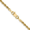 thumbnail image 3 of 14K Yellow Gold Rope Chain Necklace 22 inch 2.25 mm Diamond-cut with Lobster Clasp, 3 of 4