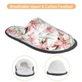 thumbnail image 3 of KLL Lilies Flowers Slippers for Women Men House Slip on Indoor Outdoor Bedroom Furry Fleece Lined Ladies Comfy Anti-Skid Rubber Hard Sole-Medium, 3 of 8