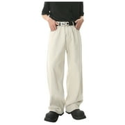 Men's Jeans Men's Relaxed Loose Fit Jeans Straight Leg Stretch Comfort Denim Jeans for Men Jeans Homme Beige XL