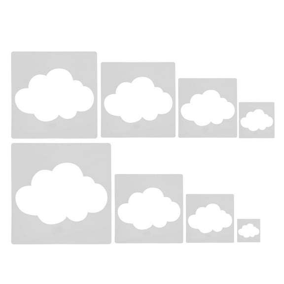 HONMEET 8Pcs Reusable Cloud Pattern Stencils for Painting on Canvas Wood Walls Craft Art Supplies