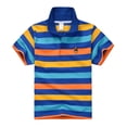 thumbnail image 2 of Boys Golf Shirts Short Sleeve Striped Polo Shirt Colorful Collared Casual Tops for Kids School Uniform Daily Wear 5-14Y Multicolor 100, 2 of 4