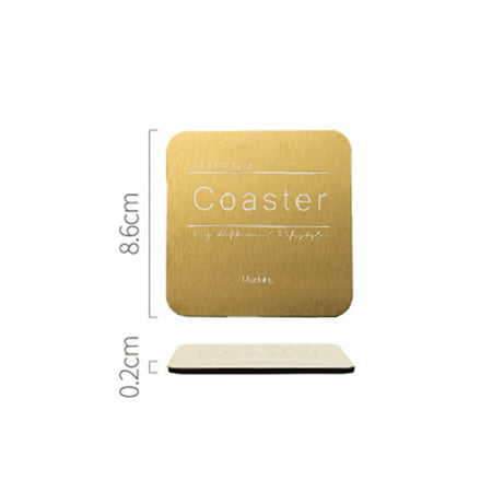 

Ins Stainless Steel Plating Gold Coaster Insulation Placemat Home Geometric Insulation Tea Coaster Household Anti-scalding Coaster