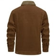 thumbnail image 4 of Fashion Olyvenn Men's Corduroy Jacket Sherpa Lined Fleece Trucker Jackets Cotton Turn-down Collar Jacket Warm Winter Coat Brown 4, 4 of 4