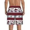 thumbnail image 3 of Naloa Buffalo Plaid Forest Men's Beach Shorts, Surfing shorts, Swim trunks, Quick Dry Swim Trunks for Surfing Beach Fun - Small, 3 of 9