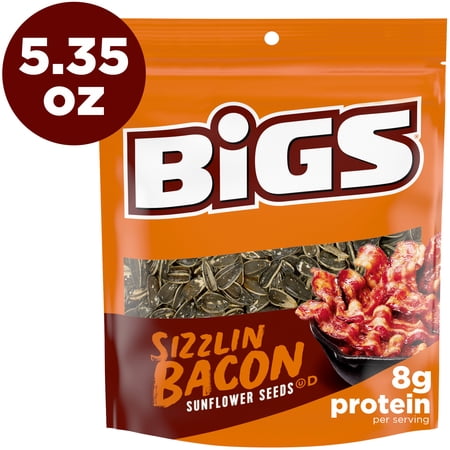 BIGS Sunflower Seeds, Sizzlin' Bacon Flavor, Father's Day Game Day Snack for Dad, 5.35 oz.