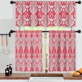 thumbnail image 3 of LALILO Kitchen Curtains and Valances Set of 3 36" Ikat Tie Window Treatment Tiers for Window Decor, 3 of 5