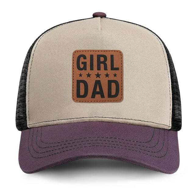 Gorra Trucker Negra con Parche de Cuero Ajustable para Papá