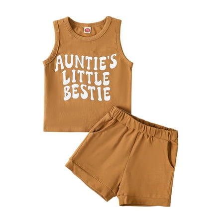 

Bagilaanoe 2pcs Newborn Baby Boy Shorts Set Sleeveless Letter Print Tank Tops + Shorts 3M 6M 12M 18M 24M Infant Casual Summer Clothes