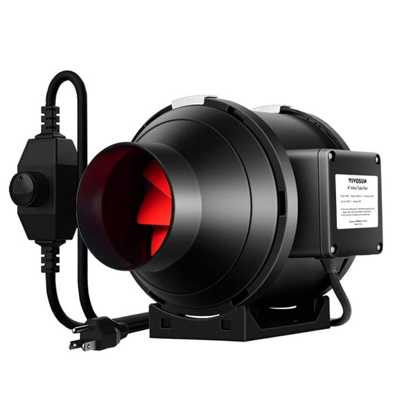 Ventilador VIVOSUN R4 10 cm 190 m³/h con controlador de velocidad