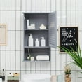 thumbnail image 2 of RONG-3 Bathroom Wall Cabinet, Bathroom Cabinet Wall Mounted with Single Shutter Door and Adjustable Shelf, Small Medicine Cabinet for Living Room, Kitchen or Entryway,Grey, 2 of 7