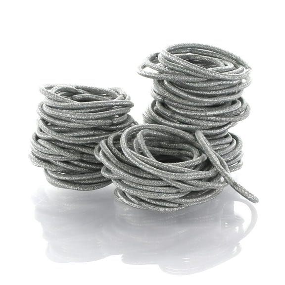 VANIDO Hair Elastics Hair Ties, Professional Grade Ponytail Holders - 100 Pack Metallic Silver