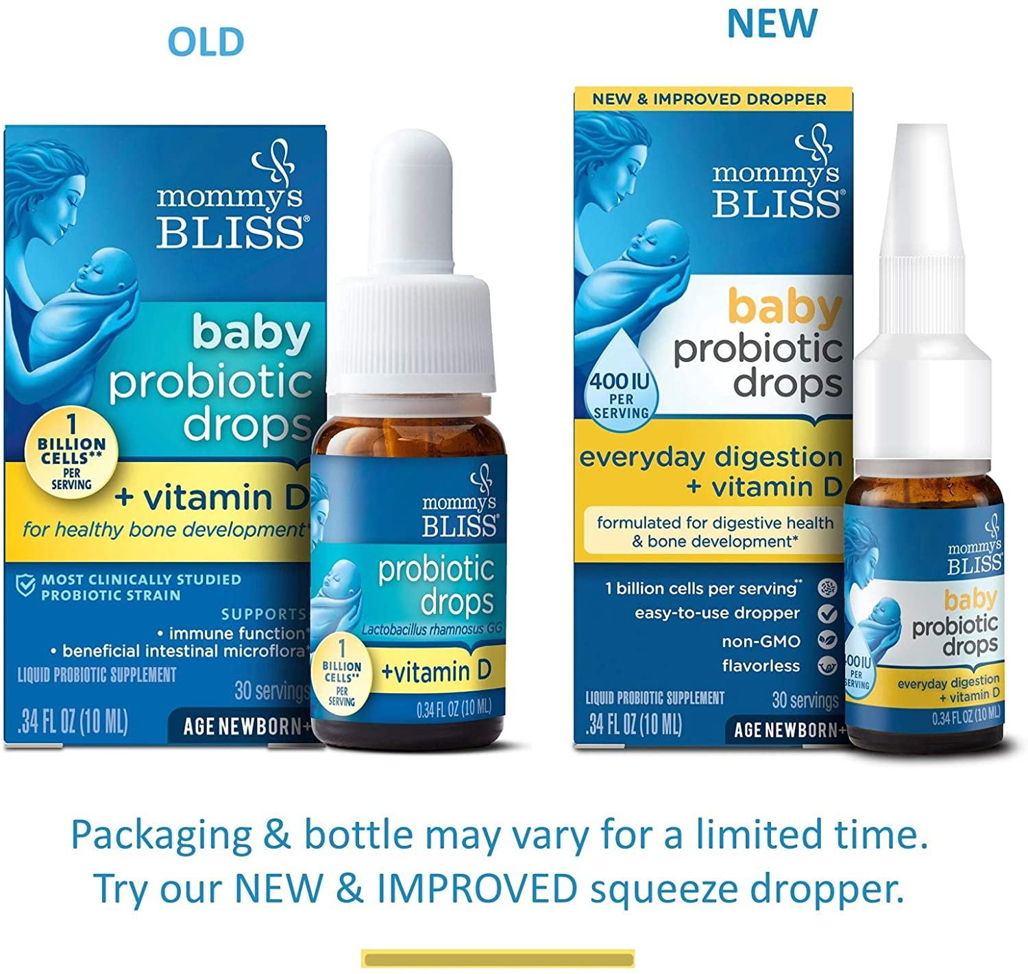 Mommy's Bliss Probiotic Drops + Vitamin D 0.34 oz - (Pack of 3)