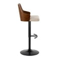 thumbnail image 2 of LumiSource Black Metal, Walnut Wood, Beige Fabric Ariana Adjustable Barstool - Set of 2, 2 of 4