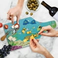 thumbnail image 4 of Underwater Cutting Board, Landscape Various Water Plants and Exotic Fishes Aquatic Print, Decorative Tempered Glass Cutting and Serving Board, Wine Bottle Shape, Multicolor, by Ambesonne, 4 of 5