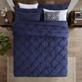 thumbnail image 3 of RUIKASI Blue Queen Comforter Set - Soft and Fluffy Bedding 3 Pieces Set, Pintuck Blue Bedding Sets Queen Size, Bed Set with Comforter, Pillowcases, 3 of 9