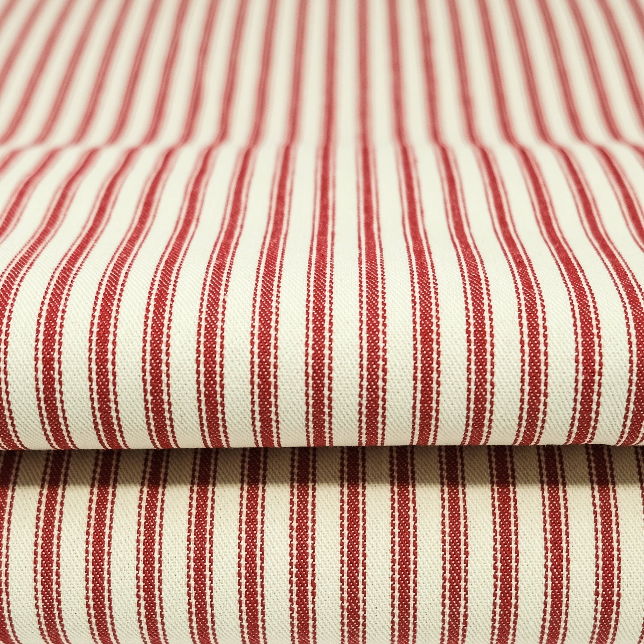 Roc-Ion Vintage Inspired Red Cotton Twill Ticking Stripe Material Sold By  The Yard - Kittredge Mercantile