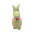 thumbnail image 2 of CoreLiving Flocked Bunny Figurines for Easter Decor Spring Rabbit Statue with Bow Tie 5.9 Inches Table Centerpieces for Home Office Mantel Decoration, 2 of 6