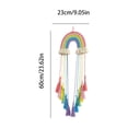 thumbnail image 3 of EGNMCR Storage Bins, Storage Containers Arch Macrame Hair Clip Container With Colorful Tassels Boho Wall Hanging Organizer For Baby Girls Hair Accessories Storage Polyester fiber ornament, 3 of 6