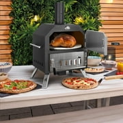 BETISEF 12Outdoor Pizza Oven Wood Fired Pizza Oven Portable Patio Ovens &Pizza Stone, Pizza Peel,Adjustable Legs,Waterproof Cover