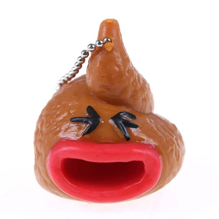 Kids Fidget Toy Antistress Poo Toy Keychain Children Keyring Pop Out  Tongues Poop Keychains Emoticon Toy Tongue Out Poop Toy BROWN 