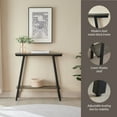 thumbnail image 6 of Leick Home Empiria 30" Wood and Metal Hall Console Table with Shelf, Gray/Matte Black, 6 of 20