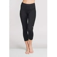thumbnail image 2 of High Waisted Slimming Capri Legging in Solid Black, 2 of 7
