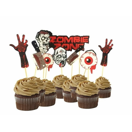 9pcs Scary Halloween Party Bloody Zombie Cupcake Toppers Cake