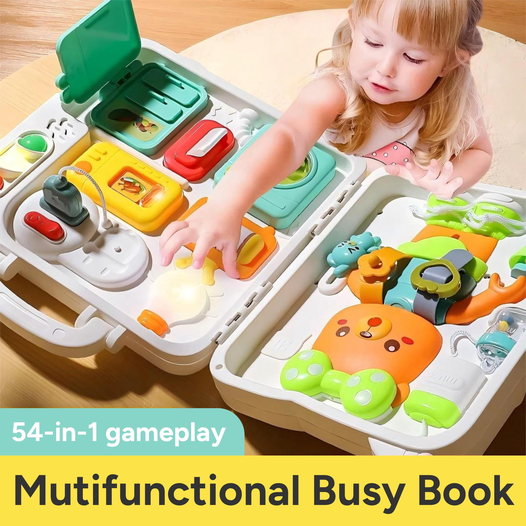 LieGorJi Musical Busy Board, Learning Sensory Montessori Toys, Birthday Gifts for 0-12 Month 1-3 3-5 Year Old