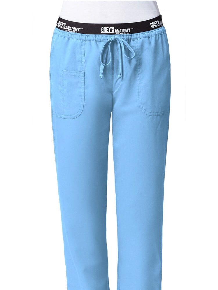 Athletic Medical Scrub Pants w/ 3 Pockets & Elastic Drawcord Waistband BARCO Grey's Anatomy Women's Aubrey Pant 