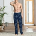 thumbnail image 2 of Pofeuu Snowflake Dark Blue Print Men's Pajama Pants, Soft Lounge Pajama Pants with big pockets for Men Plaid Pj Bottoms-XX-Large, 2 of 6