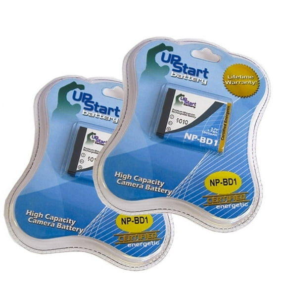 2x Pack - UpStart Battery Sony DSC-T70 Battery - Replacement for Sony NP-BD1 Digital Camera Battery (1000mAh, 3.7V, Lithium-Ion)